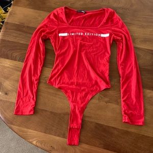 Fashion Nova Limited Edition Red Bodysuit